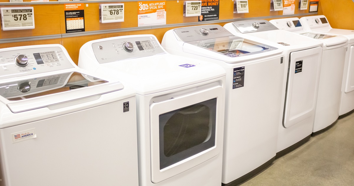 Washers And Dryers In A Home Improvement Store 