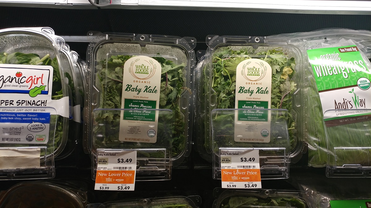 Whole Foods baby kale and baby lettuce low price