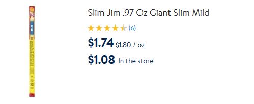 Walmart Slim Jim pricing