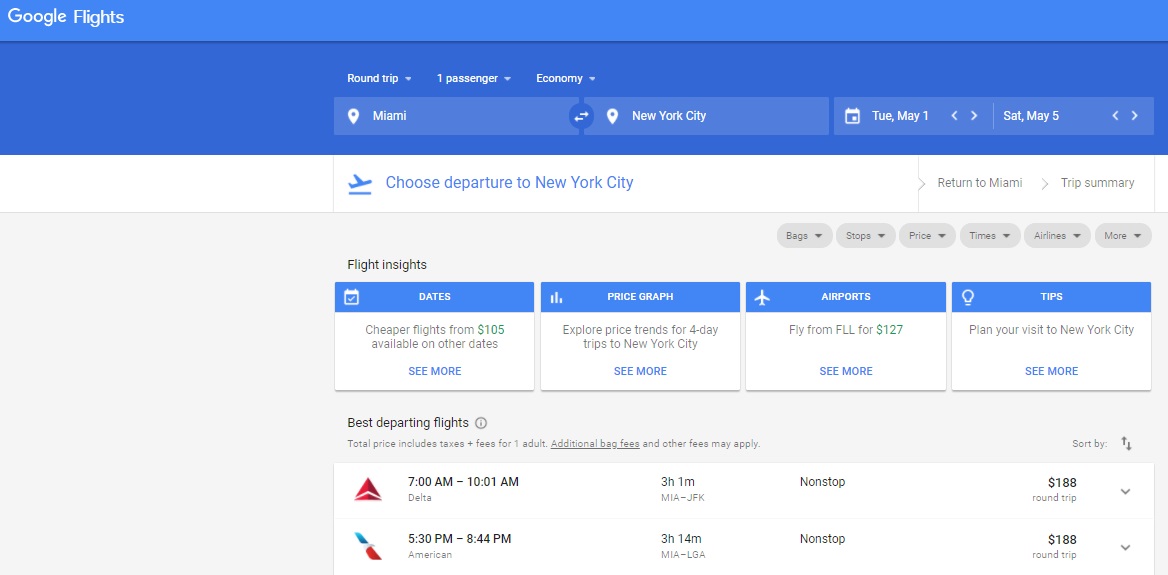 Search Google Flights and Southwest.com early and often for the lowest fares.